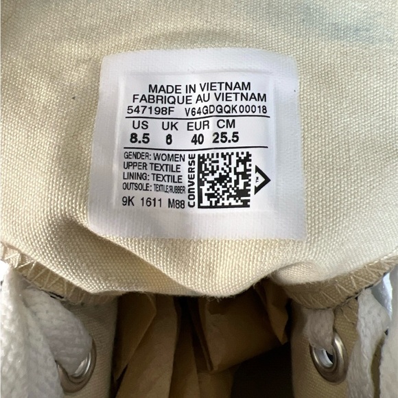 Converse Chuck Taylor All Star Hidden Heel Wedge, Women’s, Black/White, 8.5 - Picture 5 of 9